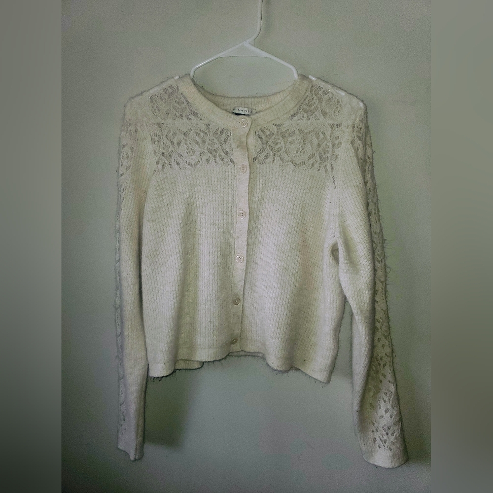 American Eagle Cream Lace Women's Cardigan